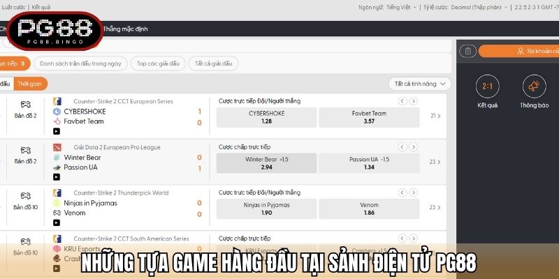 Các tựa game ăn khách nhất tại sảnh thể thao điện tử